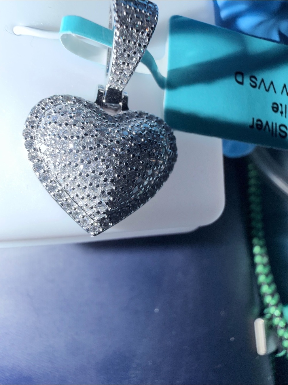 925 Sterling Silver Heart Pendant with 1.00 CTW VVS D Moissanite